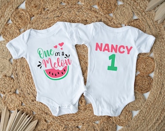 One in a Melon Girls First Birthday Shirt, Watermelon 1st Birthday Shirt, First Birthday Shirt, One in a Melon Bday Party, Melon Party Tee