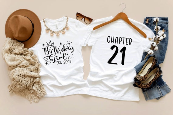 21st Birthday Shirt, 21st Birthday Party, 21st Birthday Gift, 21 Years Old Shirt, Est 2003 Shirt, 2003 Birthday Shirt, Birthday Girl Shirt