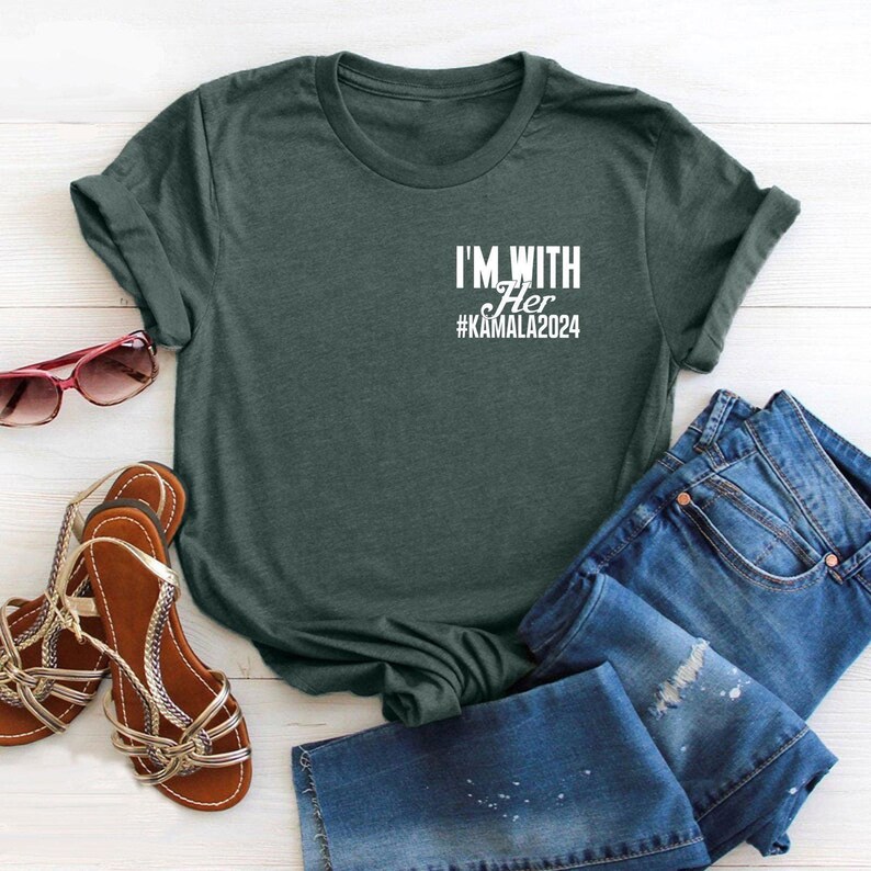 Pocket Support Kamala 2024 Election Tshirt, I'm With Her Kamala 2024