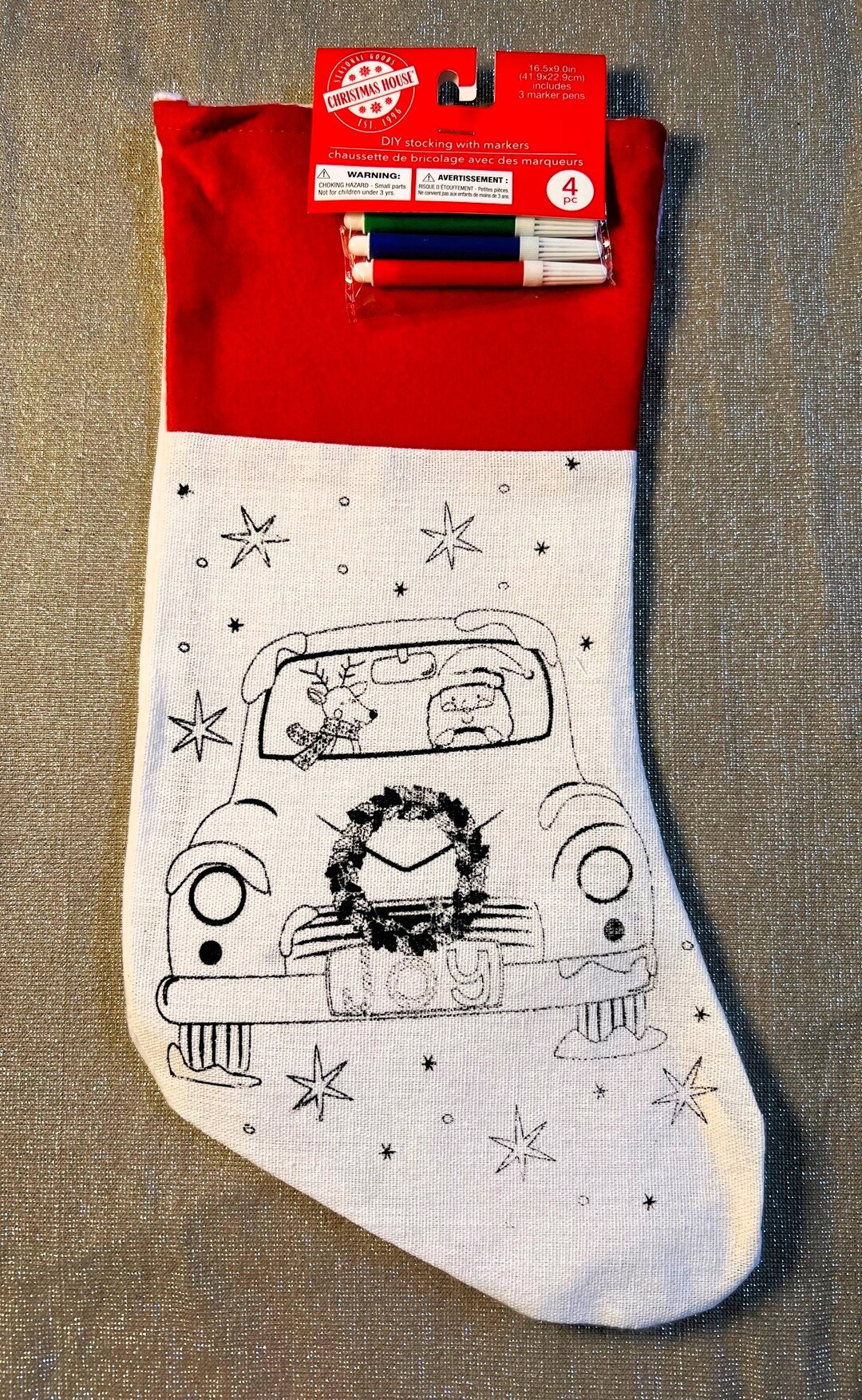 DIY Christmas Stocking Coloring Kit With Markers for Kids - Etsy