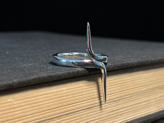 925 Sterling Silver Barbed Ring - image 2