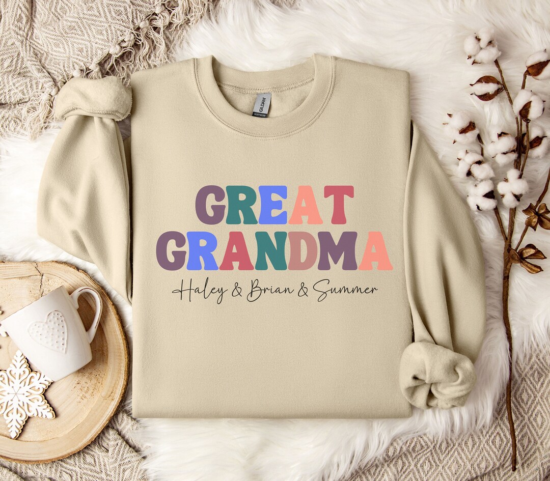 Funny Family Sweatshirt HHLLEOJK Grandma Sweatshirt - Funny Graphic Pullover For Mom & Grandma Crewneck Pullover Top