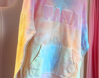 MAMA Pink Puff Tie-dye hoodie