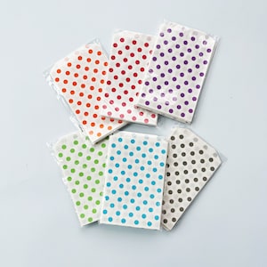 Polka Dot Striped Paper Treat Bags - 6 Color Options