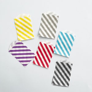 Mini torebki PaperTreat w paski - rozmiar mini - 6 opcji kolorystycznych