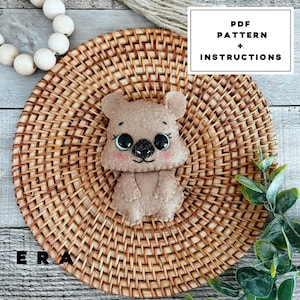 Wombat animal felt PDF Patterns. Easy pattern. DIY felt toys for kid. Stuffed animal. Animals pattern. Australian animal. Great DIY gift.