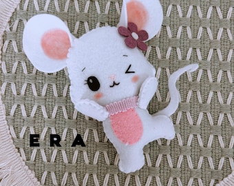 Cute Mouse Felt PDF Pattern. Cute Felt Animal Sewing Pattern. Hand Stitches Plush Template. DIY Toys/ Hanging Toy/ Mobile Nursery Toy...