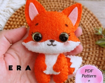Fox felt PDF Pattern. DIY felt toys. Sewing pattern. Animal pattern. Stuffed animal pattern. Felt patterns. Great DIY gift.