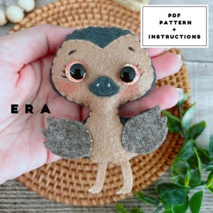 Emu animal felt PDF Patterns. Easy pattern. DIY felt toys for kid. Stuffed animal. Animals pattern. Australian animal. Great DIY gift.