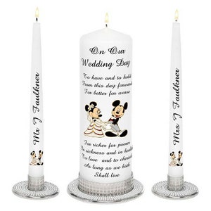 Ensemble de bougies de mariage personnalisées Unity Mickey et Minnie Mouse, cadeau souvenir d&#39;anniversaire de Saint-Valentin,