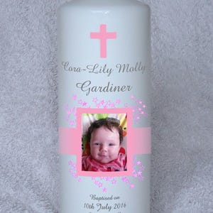 Personalised christening/ baptism pillar candle Personalised Christening Baptism Candle Gift Present Boy Or Girl