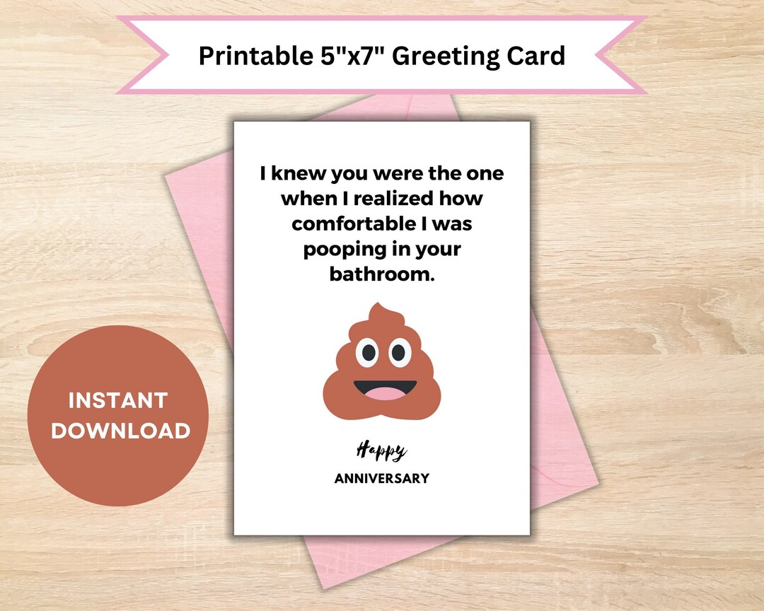 Funny Printable Anniversary Card, Silly Anniversary, 5x7 Downloadable ...