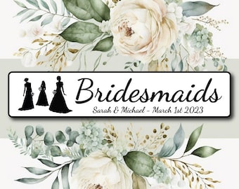 Bridesmaids Wedding Number Plate - Couple Name & Date