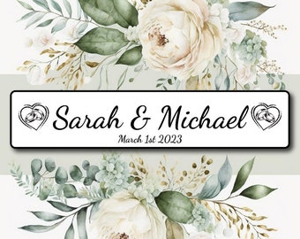 Wedding Number Plate - Couple Name & Date