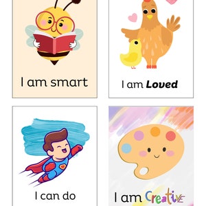 Affirmation Cards for Kids, Printable. Positivity Cards, Building Confidence Cards for Kids. Colorful Gift for Kids, Motivation for Kids image 2