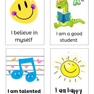 Affirmation Cards for Kids, Printable. Positivity Cards, Building Confidence Cards for Kids. Colorful Gift for Kids, Motivation for Kids image 5