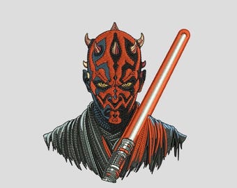 Embroidered Darth Maul T-Shirt, Inspired Star Wars Crewneck, Clone Wars embroidered Hoodie, Sith Shirt,  embroidered Sweatshirt