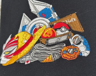Anime Inspired embroidered Sweatshirt, Anime Crewneck,  Anime Sweatshirt, Limited Anime Shirt,  Cartoon embroidered Sweatshirt