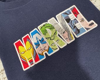 Avengers Inspired embroidered Sweatshirt, Superhero Crewneck, Ironman and friends Sweatshirt, Captain America embroidered Hoodie, Doomsday
