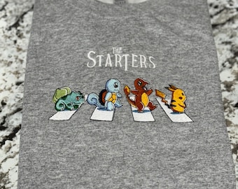 Pikachu embroidered Sweatshirt, Poke Starters Crewneck,  Bulbasaur Sweatshirt, Squirtle embroidered sweatshirt, Holiday Gift Hoodie