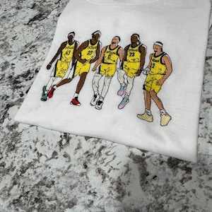 Basketball  embroidered T-shirt, Indiana Basketball T-shirt, Pacers T-shirt, Indy embroidered Sweater, Haliburton Embroidered Shirt, Indiana