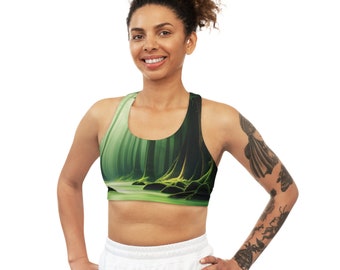 Green Forest Seamless Sports Bra