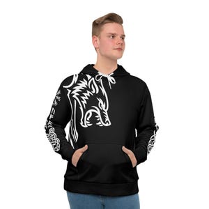 Fenrir Viking Runes Hoodie All Over Print Norse Mythology
