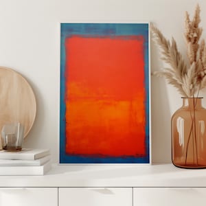 Rothko inspiriert Farbfeld Kunstdruck: Orange und Blau (Digitaler Download)