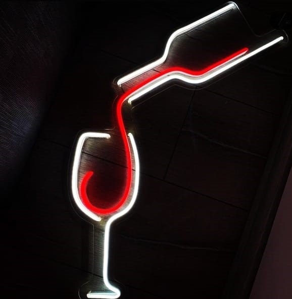 Wine Neon, Wine Glass Neon, Glass Neon, Wine Neon Light, Wine Neon Led, Wine Neon Sign Neon Room