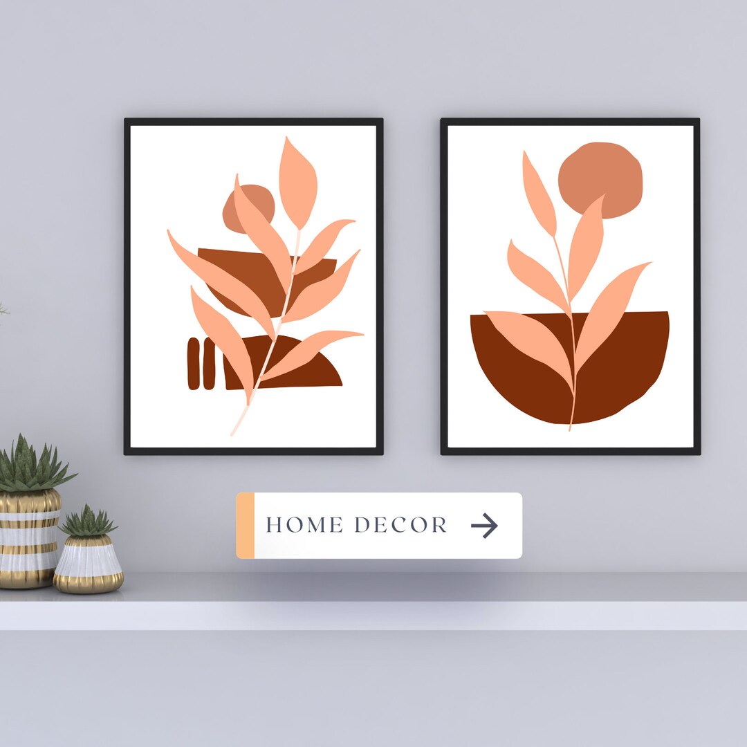 Printable Aesthetic Floral Wall Art Set of 2 Botanical Wall - Etsy