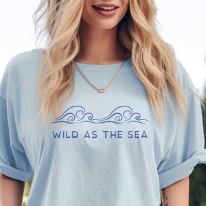 Ocean Wave Shirt Mermaidcore Ocean Inspired Style Coconut Girl Beach Bum Shirt Beachy Shirt Kawaii Clothes Granola Girl Preppy Clothes