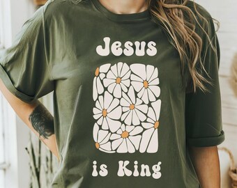 Jesus Is King Shirt Jesus Apparel Christian Shirt Christian Apparel Christian Streetwear Christian Merch Church Merch Faith Shirt