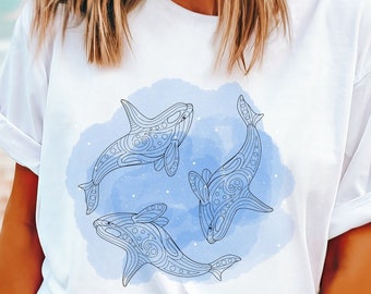 Orca Shirt Ocean Animal Shirt Ocean Inspired Style Beachy Shirts Coconut Girl Whale Shirt Beach Bum Shirt Beachy Shirt Mermaidcore