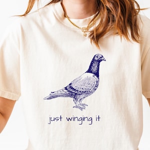 Pigeon Shirt Ironic Shirt Weird Shirt Weirdcore Cursed Shirt Gen Z Shirt Unhinged Shirts Silly Shirt Dumb Shirt Stupid Shirt Preppy Stuff