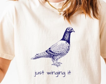 Duivenshirt Ironisch shirt Raar shirt Weirdcore cursed shirt Gen Z-shirt Losgeslagen shirts Dom shirt Stom shirt Dom shirt Preppy stuff