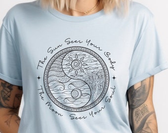 Koszulka Yin Yang Koszulka Yin i Yang Koszulka do jogi Koszulka Namaste Koszulka estetyczna Koszulka Granola Girl Koszulka mistyczna Koszulka medytacyjna Koszulka duchowa