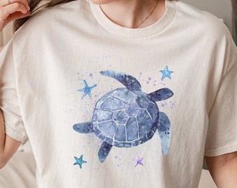 Sea Turtle Shirt Sea Creature Shirt Beachy Shirt Tortoise Shirt Ocean Animal Shirt Coconut Girl Oceancore Mermaidcore Ocean Inspired Style
