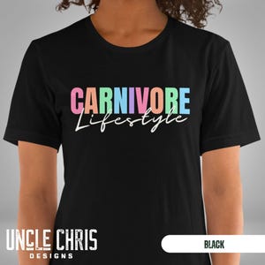 Colorful Pastel Carnivore Lifestyle Shirt, Trendy Carnivore Diet T-shirt for Women, Gift for Meat Eater Carnivore Mom, Unisex Meat Lover Tee