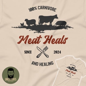 100% Carnivore and Healing Personalized T-Shirt | Customizable Carnivore Shirt | Unisex Jersey Short Sleeve Tee