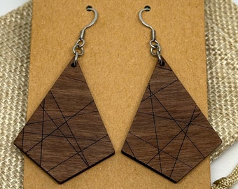 Wooden earring / Wooden dangling earring