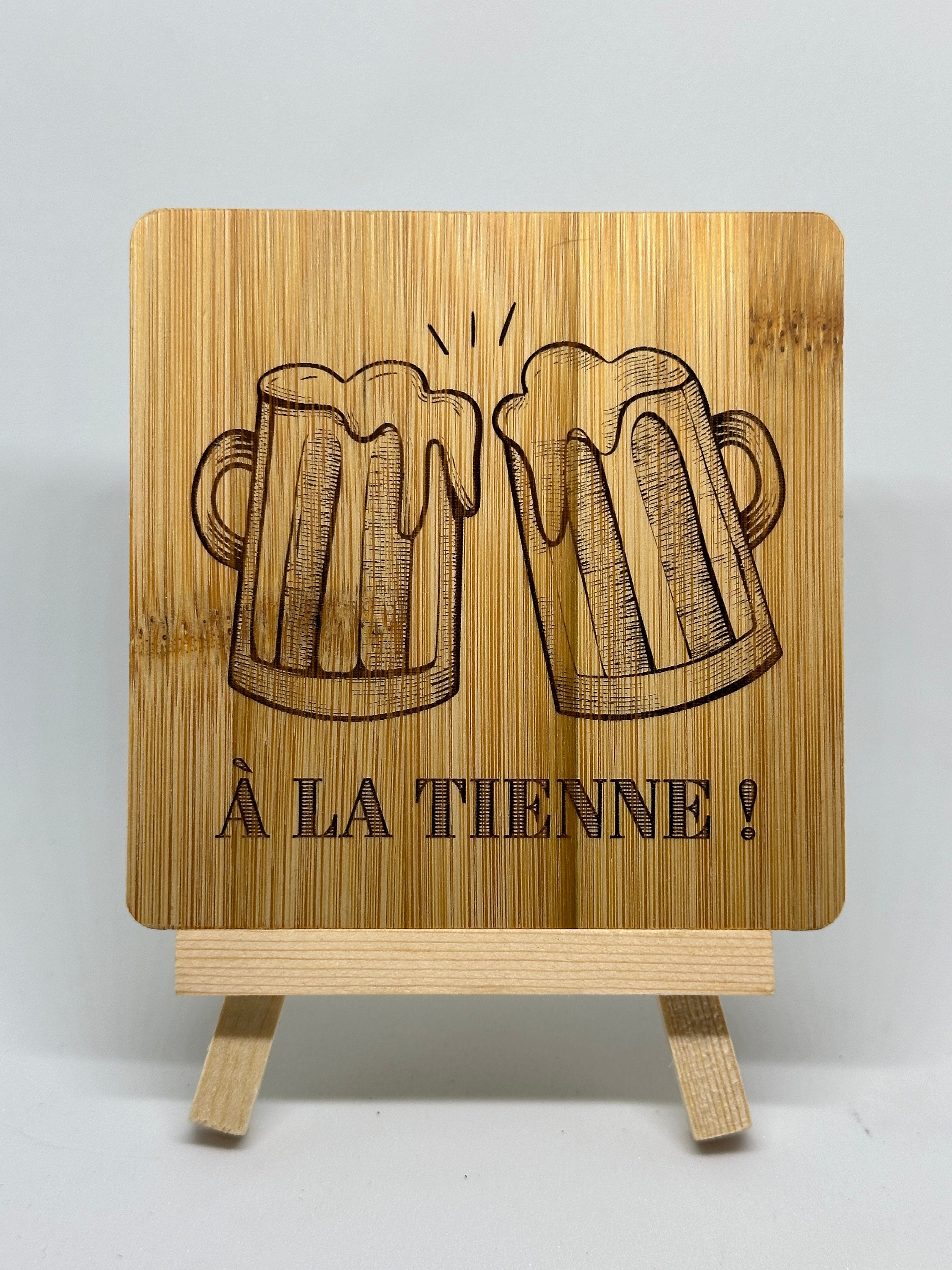 Sous-verre Humour Toast à L'avocat - Carré Bois 9x9 Cm, Cadeau Fun
