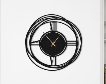 Minimalist Metal Wall Clock: Modern Oversized Art Decor