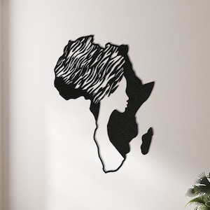 Afrikanische Frau Metall Wandkarte Kunst, afroamerikanische Schlafzimmer Metallwanddekor, afrikanische Frau Figur Zeichen, afrikanische Königin Dekor, Wandkunst