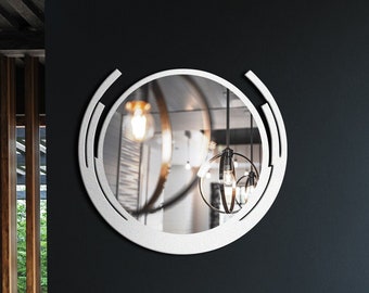 Modern Metal Wall Mirror: Abstract Plexiglass Art Decor