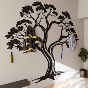 Perchero de pared extragrande con forma de rama de árbol, organizador moderno para entrada, decoración con ganchos, soporte para bolsos, soporte para paraguas, perchero para sombreros, percha para sombreros