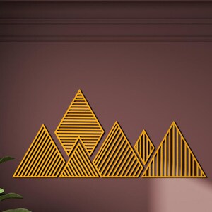 Decorazione da parete in metallo con montagna geometrica, decorazione da parete con montagna, cartello da parete con natura, decorazione da ufficio, decorazione da parete per patio e esterni, regalo per la casa