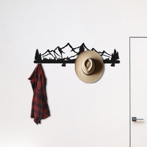 Mountain Extra Large Coat Rack Wall Hanger, Metal Wall Hooks, Modern Coat Rack, Entry Organizer, Coat - Clothes Rack, Outdoor Wall Hanger