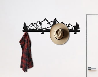 Mountain Metal Coat Rack: Modern Entryway Organizer