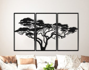 Muurkunst metalen levensboom: modern interieur