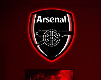 Arsenal Metal Led Sign, Neon Metal Sign, Arsenal Metal Wall Decor, Premier League Football Led Sign, Gift for Husband, Gift for Boyfriend